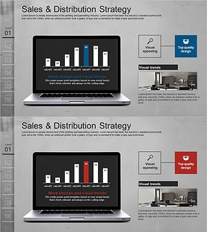 세로막대 PC 목업 그래프 – 시장 분석 및 경쟁사 분석