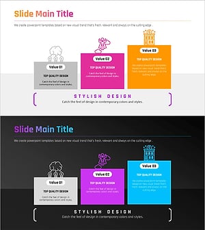 그라데이션 피피티 와이드 템플릿 단계 다이어그램