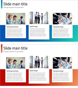 모던 디자인의 컬러 강조 슬라이드 – 발표의 영감을 주다