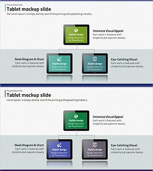 테블릿 모양 구조 다이어그램 – 기술과 서비스 구성의 시각화