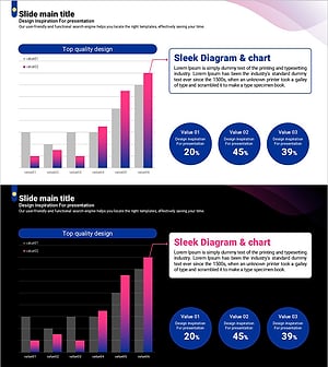 Curved Theme Purple Template Vertical Bar Chart