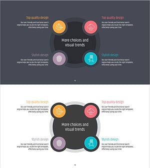 심플 피피티 와이드 템플릿 다이어그램 – 사업 전략과 비전