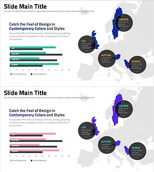 사각형 다이어그램으로 국가별 디자인 선호도 시각화