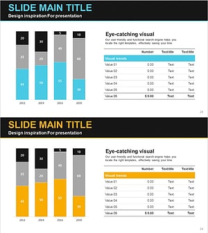 시장분석 세분형 막대그래프 & 테이블차트 – 경쟁사 분석 시각화