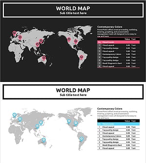 세계지도를 활용한 감각적인 클라우드 PPT 템플릿