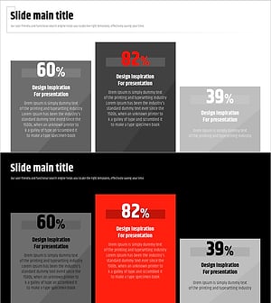 모던 와이드 파워포인트 템플릿 수치 사각형 박스