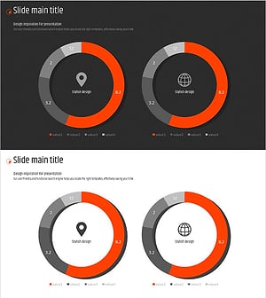 오렌지 육각형 템플릿 도넛차트
