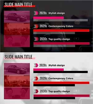 가로막대 그래프를 활용한 자동차 마케팅 전략 – 심플하고 세련된 디자인
