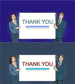 슈퍼 비즈니스맨 카툰 템플릿 엔딩 표지