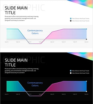 홀로그램 와이드 PPT 영역형 차트 – 현대적 감성을 담다
