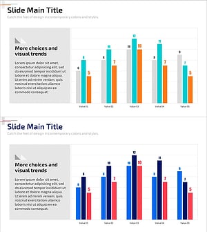 묶음형 세로 그래프 5세트 – 시장 및 경쟁 분석