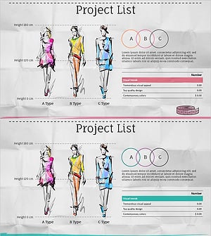 패션 리스트와 보조 테이블 - 제품 특성을 한눈에