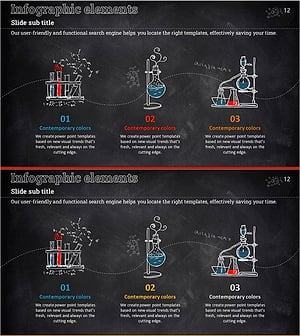 과학실험 프로세스 설명 슬라이드 – 이해를 돕는 다이어그램