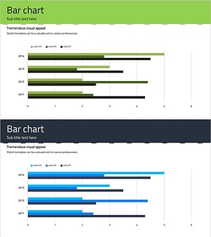 시장현황 및 경쟁사 분석 – 초록과 남색으로 강조