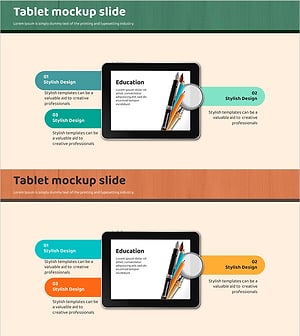 태블릿 필기구 목업 슬라이드 - 세련된 디자인으로 주목받기
