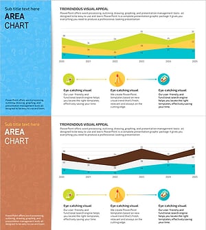 Area Charts and Learning Tool Icons – Essential Slide for Market Analysis