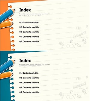 Colored Pencil Note Template Table of Contents