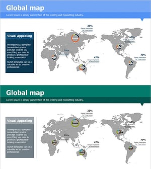 글로벌 네트워크 세계지도 슬라이드 – 파랑과 초록으로의 탐험