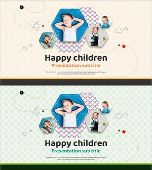 Happy Kids Hexagon Pattern Template Cover