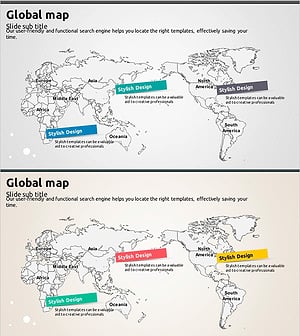 글로벌 맵과 컬러 포스트잇으로 고객 네트워크 강조하기