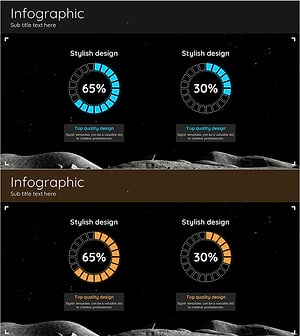 우주 탐사 도넛형 원 그래프