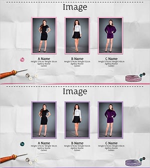 모델 이미지와 설명 텍스트 프레젠테이션 템플릿