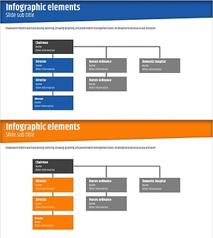 심플 블루 오렌지 조직도 – 직관적이고 깔끔한 구조
