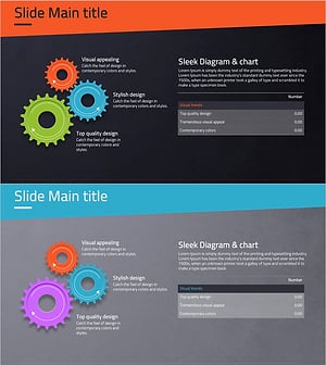톱니바퀴 다이어그램 & 테이블 – 사업 전략과 마케팅 계획