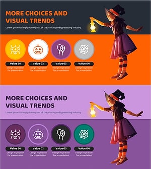 할로윈 아이콘 다이어그램 – 제품/서비스 소개에 적합한 클러스터 디자인