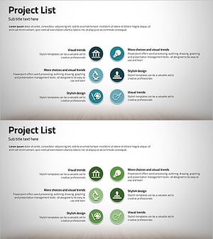 프로젝트 아이콘과 설명 슬라이드 – 제품/서비스 소개