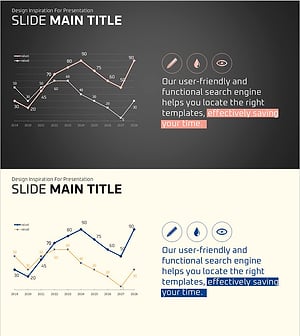 핑크 네이비 꺾은선 그래프와 설명