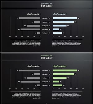 블루 그린 쌍가로막대 그래프 – 시장 분석에 적합