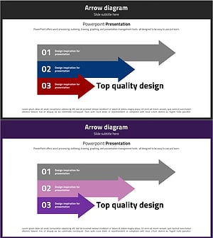 마케팅 계획과 전략 슬라이드 – 빨강, 파랑, 보라