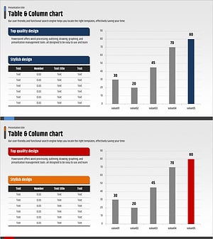 시장 동향 및 분석 슬라이드 – 파랑과 빨강의 조화