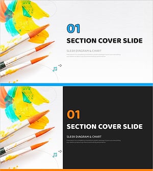 물감 아트 템플릿 간지 – 창의력을 자극하는 섹션 슬라이드