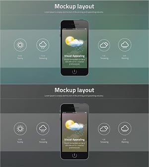 모던한 모바일 모형 슬라이드 – 시각적 매력을 강조