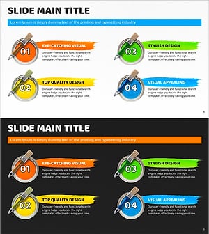 컬러 페인트와 텍스트박스 – 제품 소개를 위한 매력적인 슬라이드