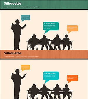 교육 현장을 표현한 실루엣 슬라이드 – 고객 성공 사례