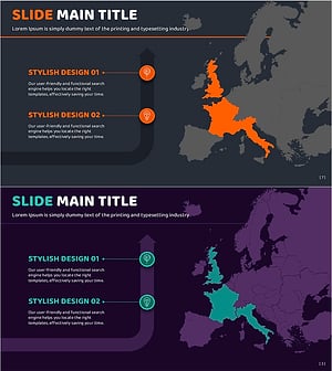 오렌지 퍼플그린 지도로 목표 시장 전략 시각화