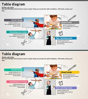 어린이 이미지와 설명 텍스트 활용 슬라이드 – 사업 비전과 전략