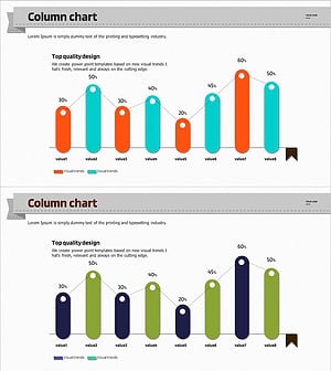 심플한 혼합형 라운딩 세로막대 그래프 – 시장 현황을 직관적으로 표현