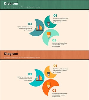 학업 아이콘과 중심 없는 확산 다이어그램 – 혁신적인 사업 전략