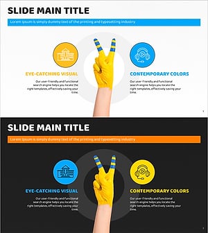 핸즈물감과 아이콘박스로 시각적 표현 – 사업전략 강조
