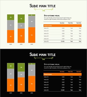 세분형 차트로 시장 동향 시각화 – 그린 오렌지 테마