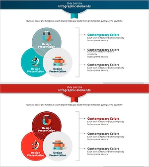 과학 아이콘 중첩 다이어그램과 텍스트 – 제품 차별화 전략