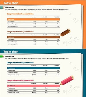 색연필 강조형 테이블 차트 – 재무성과를 시각화하다