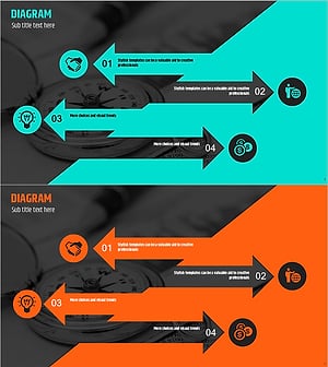 화살표 반전 슬라이드 – 혁신적인 흐름 강조