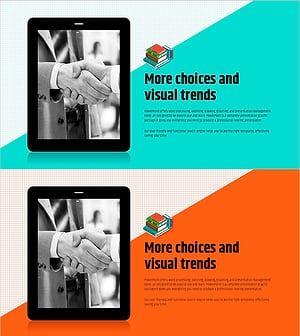 사선 배경의 태블릿 목업 – 마케팅 전략을 강조합니다