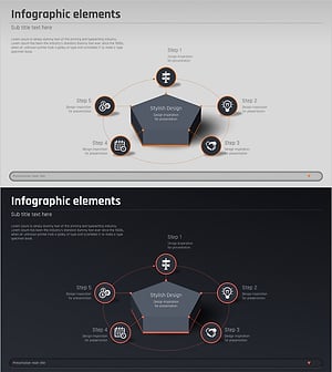 업무 절차 오각형 3D 다이어그램 – 운영 계획 시각화