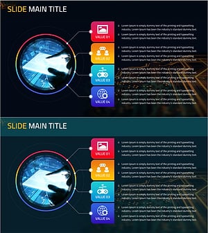 모바일 마케팅목표를 명확히 순환형 다이어그램 슬라이드